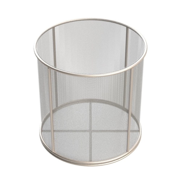 Anysizebasket Round Wire Mesh Basket: 8Dia. x 8H, 304 SS, 3/16 Rod Frame, No Handles, Mesh: 30 x .012 TMT-080RND080-N30S - main